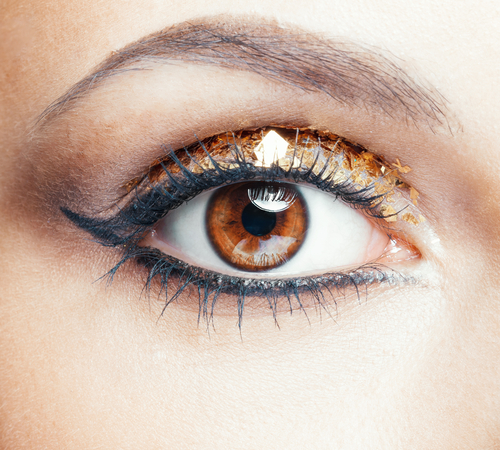Glitzer Augen-Make-Up Silvetser Trend 2016
